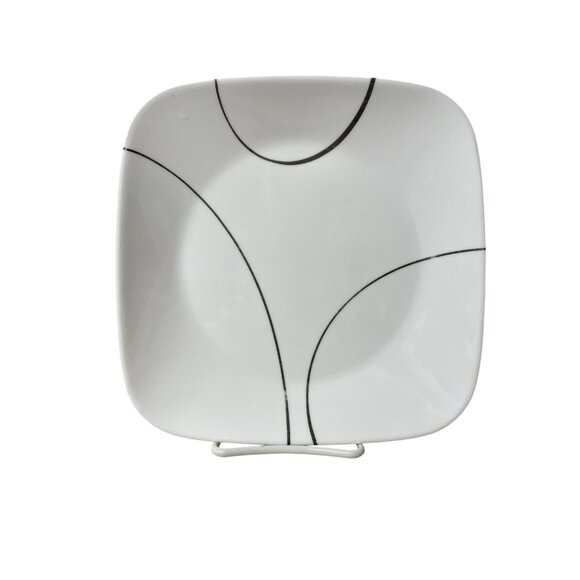 Corelle Vitrelle Square Plate Used Gray White Replacement - Picture 2 of 10